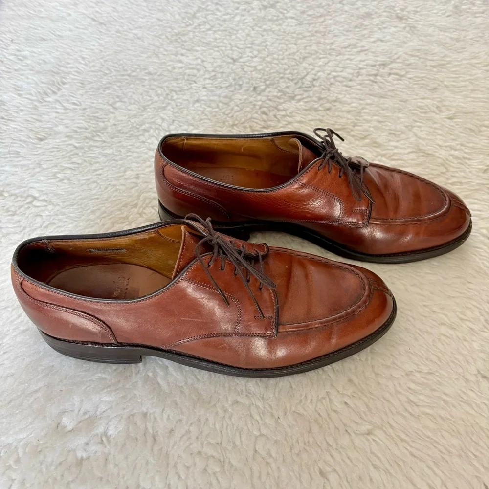 Allen Edmonds Bradley 1530 Brown Leather Split Toe Oxfords Shoes Size 9.5 D